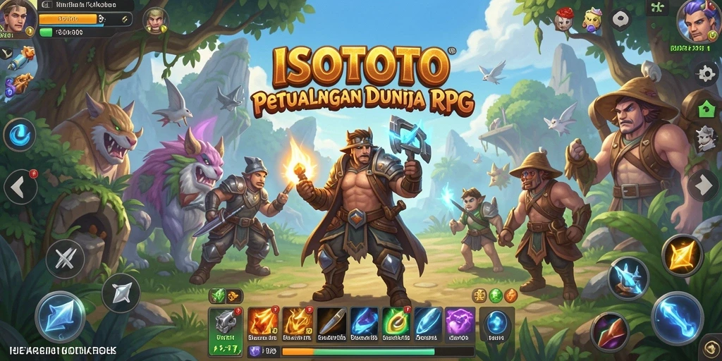 Tampilan gameplay epik dari ISOTOTO dengan pertarungan intens.