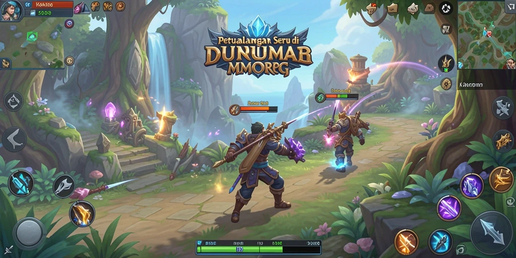 Tampilan dinamis dari gameplay MMORPG KAKRP yang menakjubkan.