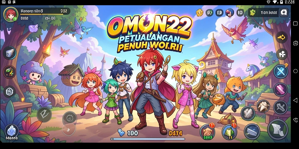 Tampilan gameplay OMON22 yang memikat dengan karakter anime.