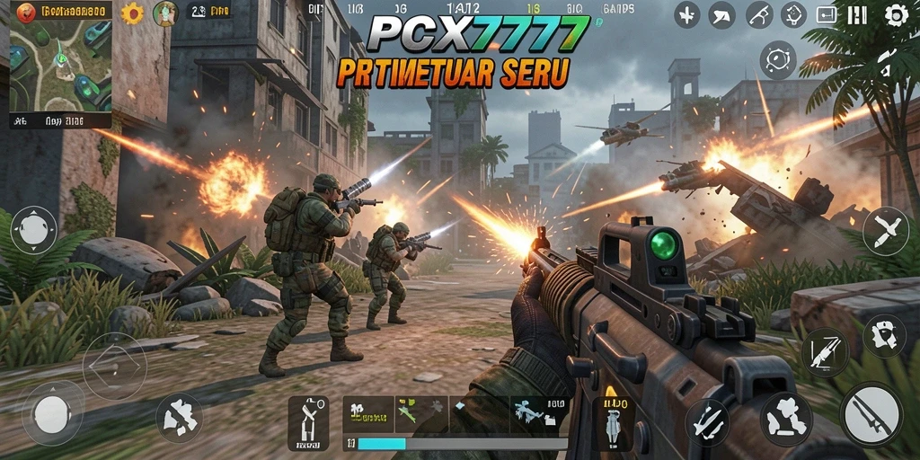 Tampilan gameplay PCX777 yang mendebarkan dan penuh aksi.